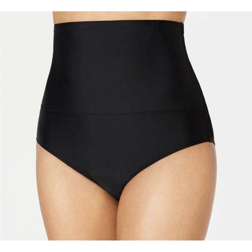 Island Escape High Waist Tummy Control Bikini Bottoms Black 16 Swim